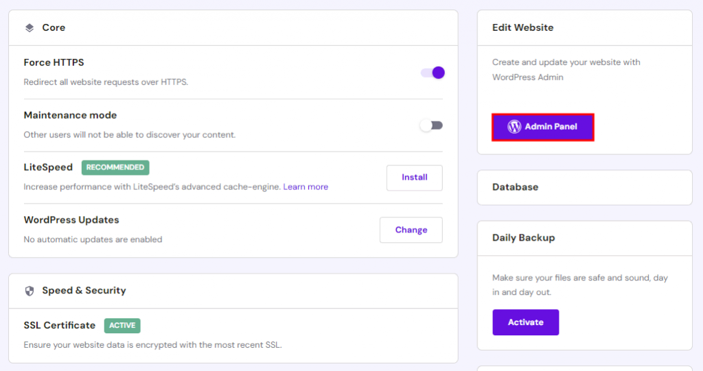 Access the WordPress Admin Panel